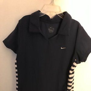 Junior's Nike Navy/White Stripe Collar Dri-FIT SZ 14 - Worn 2x